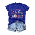 thumbnail image 3 of Ulitacool Girl Tops Round Neck Graphic Prints Short Sleeve Tee 10-11 Years Blue, 3 of 3