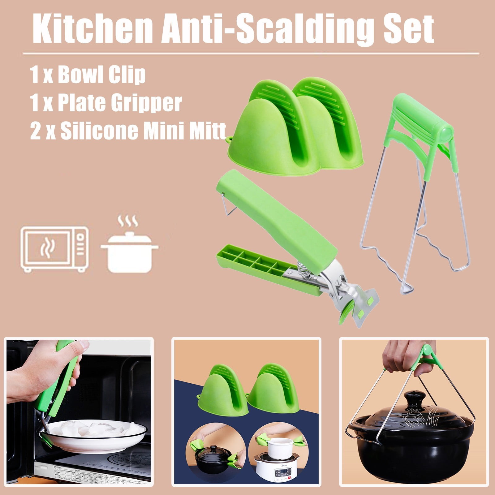 Pinces Anti-Brûlure En Silicone Lot De 2 - Pour Plats Chauds, Four, Barbecue, Prise Ferme, Design Ergonomique