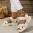 thumbnail image 4 of Womens Platform Sandals Open Toe Ankle Strap Sandals Fashion Slip On Shoes Breathable Summer Shoes, 4 of 8