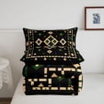 thumbnail image 5 of Homewish Bohemian Bear Animals Twin Comforter Sets,Retro Geometric Rhombus Bedding Set,Black Reversible,2pcs,1 Comforter and 1 Pillowcase, 5 of 7