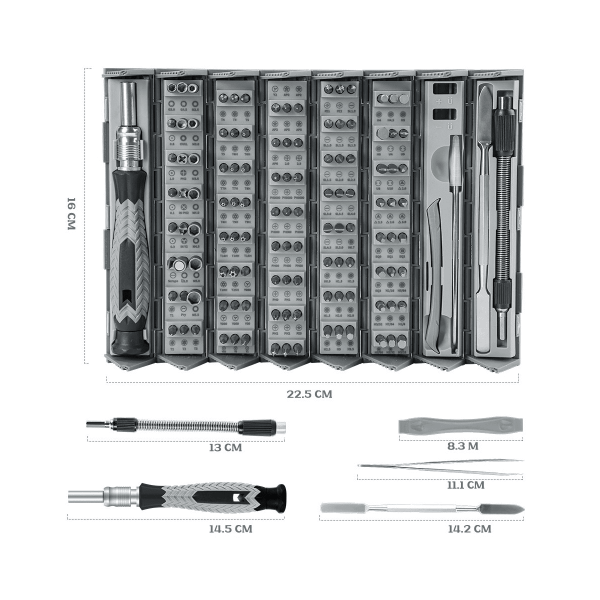 Kit Tournevis De Précision 126 Pièces – 111 Embouts Magnétiques – Professionnel – Neuf