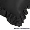 thumbnail image 5 of Set Of 4 Satin Pillow Shams Oxford Pillowcase W Ruffled Decor Black Queen, 5 of 7