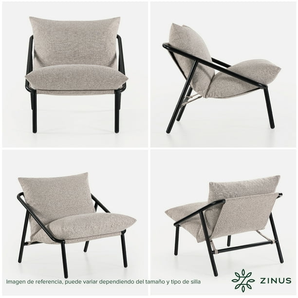 Silla de Metal Zinus Ada con Cojines de Memory Foam Color Beige