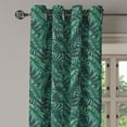 thumbnail image 3 of Ambesonne Palm Leaf Grommet Curtain, Fresh Hawaii Summer, 50" x 54", Dark Green Black, 3 of 6