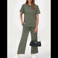 thumbnail image 3 of Conjunto Deportivo de Dos Piezas para Mujer, Informal, de Corta y Pantalón . Gris-Verde XXL, 3 of 5