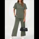thumbnail image 3 of Conjunto Deportivo de Dos Piezas para Mujer, Informal, de Corta y Pantalón . Gris-Verde L, 3 of 5