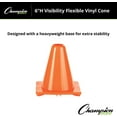 thumbnail image 5 of Champion Sports 6" High Visibility Flexible Vinyl Cone for Athletics, Practices and Social Events, Orange, 5 of 7