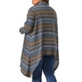 thumbnail image 4 of DARING DIVA Plus Size Long Sleeve Open Front Knit Stripe Cardigan 3X Blue, 4 of 6