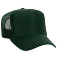 thumbnail image 3 of OTTO CAP 5 Panel High Crown Mesh Back Trucker Hat, Polyester Foam Front, Dark Green, 6PCS Set Pack, 3 of 7