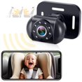 thumbnail image 1 of Wireless Baby Car Camera for Backseat: Battery Powered Easy Setup Video Record - HD 1080P Cordless Infant Carseat Camera for iPhone Only - Clear Night Vision Rear Facing Camera for 2 Kids - V12, 1 of 5