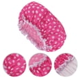 thumbnail image 3 of Gorro de baño cómodo para mujeres 1 Pc para negocios de baño y viajes, color rosa, tela Oxford PEVA, 3 of 3