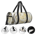 thumbnail image 5 of Fotbe White Rose Pattern Foldable Sports Gym Bag with Wet Dry Pocket, Ultralight Travel Bag, Large Capacity Duffel Bag, Splash Proof Carry on Bag, Overnight Bag, Weekender Bag, 5 of 8