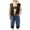 Green, variant on Coerni Boys Vintage Layered 3 Piece Set Button Down Workwear Vest & Hoodie Sweatshirt & Denim Pants Kids Trendy Handsome Matching Set