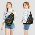 thumbnail image 2 of Cyberpunk Gamer Chest Bag - Digital Controller & Button Print Sling Backpack (Level Up Design, Adjustable Strap for Gaming Conventions), 2 of 4