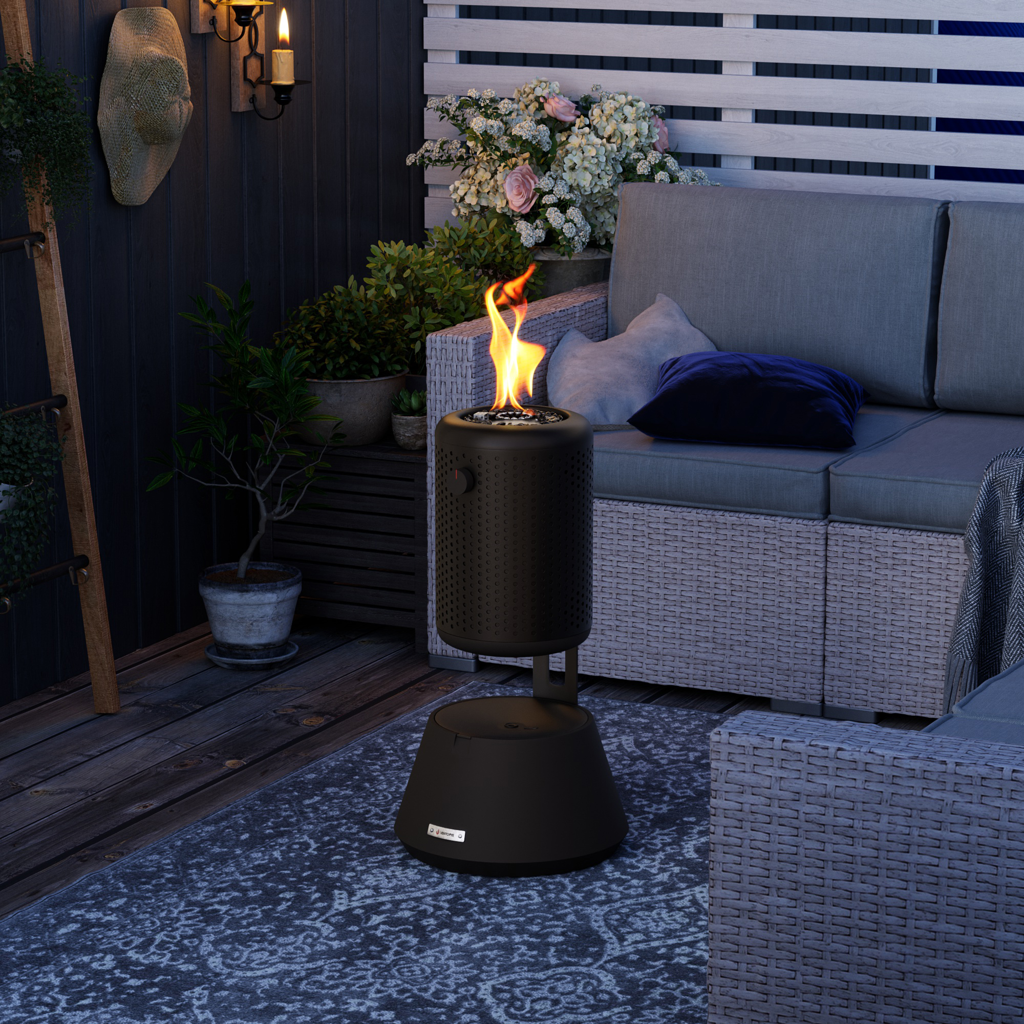 VENTOPYR 2-in-1 Fire Pit with Mosquito Repellent,Portable Outdoor Essential Oil Fire Pit Table Diffuser with Aluminum Alloy Frame