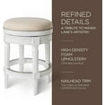 thumbnail image 6 of Maven Lane Pullman Backless Counter Stool in Alabaster White Finish w/ Cream Fabric Upholstery, 6 of 8