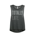 thumbnail image 1 of Thread Tank Totally Late Women's Sleeveless Muscle Tank Top Charcoal 2X-Large, 1 of 4