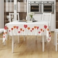 thumbnail image 4 of XAJAT 60‘‘x84'' Minimalist White Rectangle Tablecloth, Cotton Linen Table Covers with Love Heart Print, 4 of 4