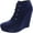 Dark Blue Fabric, variant on GBG Los Angeles Womens Aheela Faux Suede Ankle Wedge Boots