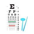 thumbnail image 1 of Tabla de pared para examen optométrico (22,05" x 10,24"), decorativa de PVC, con oclusor y puntero, ideal para escuelas, oficinas, hospitales y estudiantes. Oclusor de ojos azules, 1 of 9