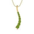 thumbnail image 2 of 0.48 ct Brilliant Round Cut Natural Peridot 14k Yellow Solid Gold Everyday Affordable Designer Necklace Pendant with 16" Chain, 2 of 6