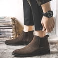 thumbnail image 3 of Botas Chelsea para hombre, botas Martin de caña media, de cuero genuino, con tacón alto y sin cordones, botines para hombre S18-J, 3 of 6