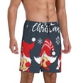 thumbnail image 2 of Balery Cute Christmas Gnomes (2) Pantalones cortos de pijama de punto de algodón para hombre con cinturilla y bolsillos-Small, 2 of 6