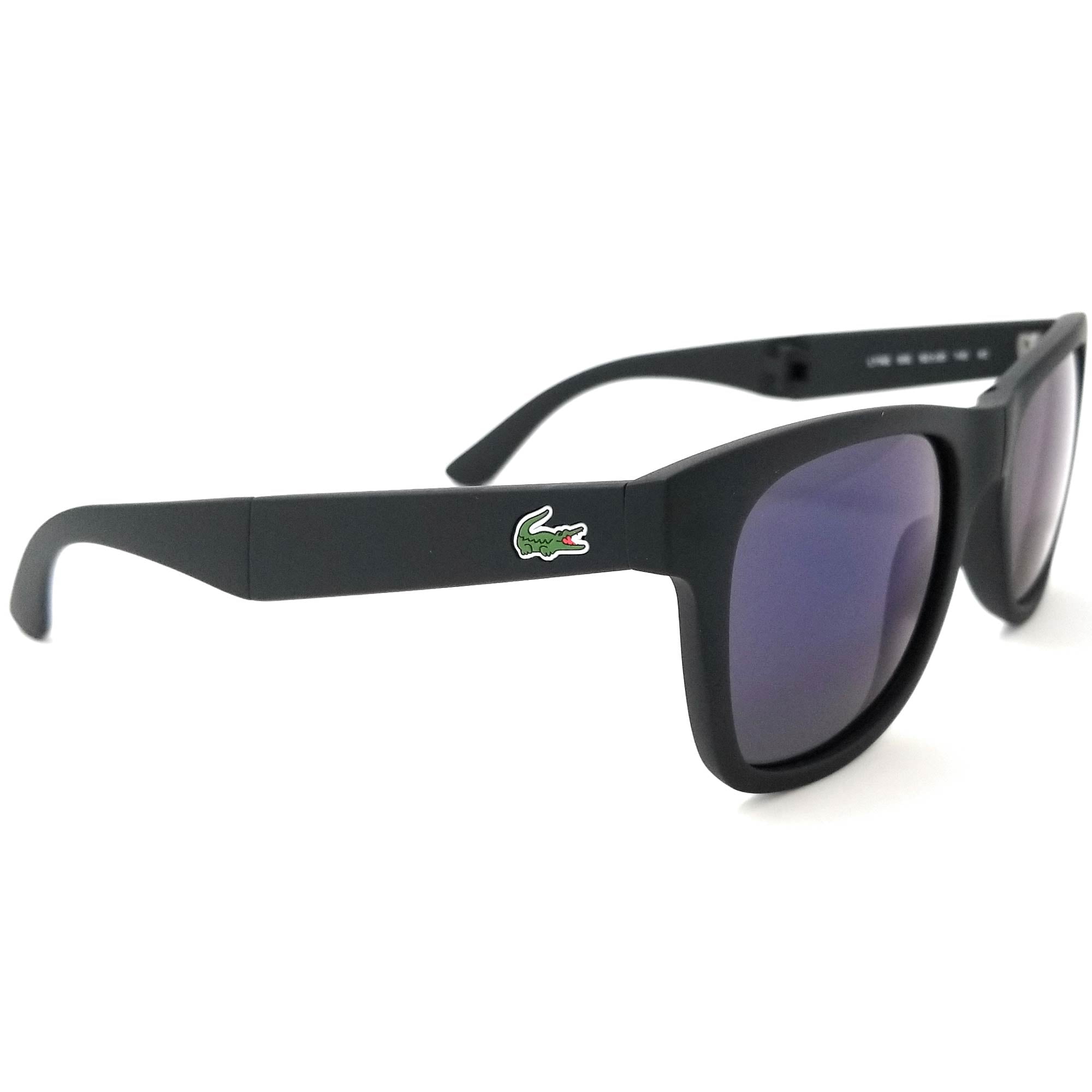 Lacoste ブラック サングラス Lacoste Men's Matte Black Foldable Sunglasses, Soft Square Frame