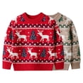 thumbnail image 3 of BULLPIANO Toddler Boys Girls Sweatshirt Ugly Christmas Sweater Xmas Pullover Funny Reindeer Santa Tops Warm Crewneck Winter Clothes, Size 3-4 Years, 3 of 4