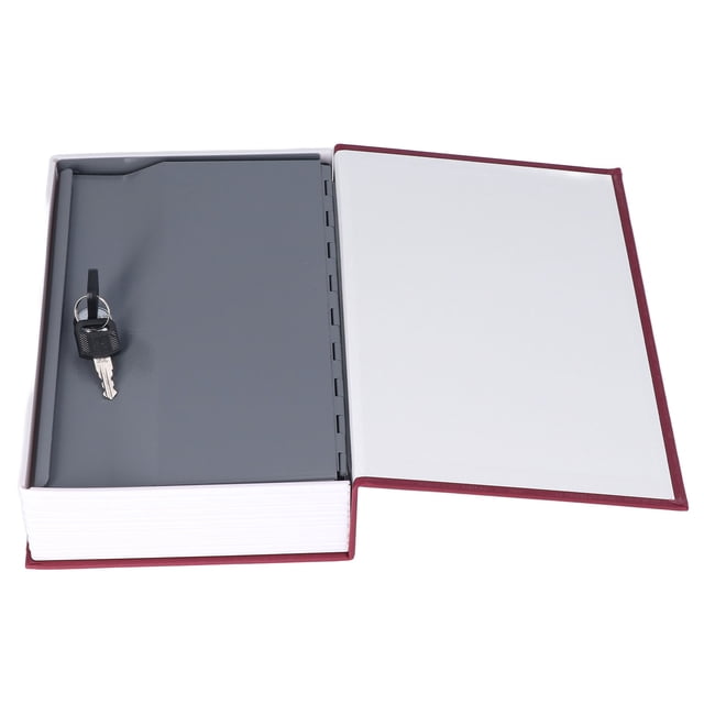 Metal Book Safe, Stainless Steel Liner M Diversion Book Safe Imitation Books Fine Workmanship Reliable With Key Lock For Jewelry For ID Cards Coffee,Red