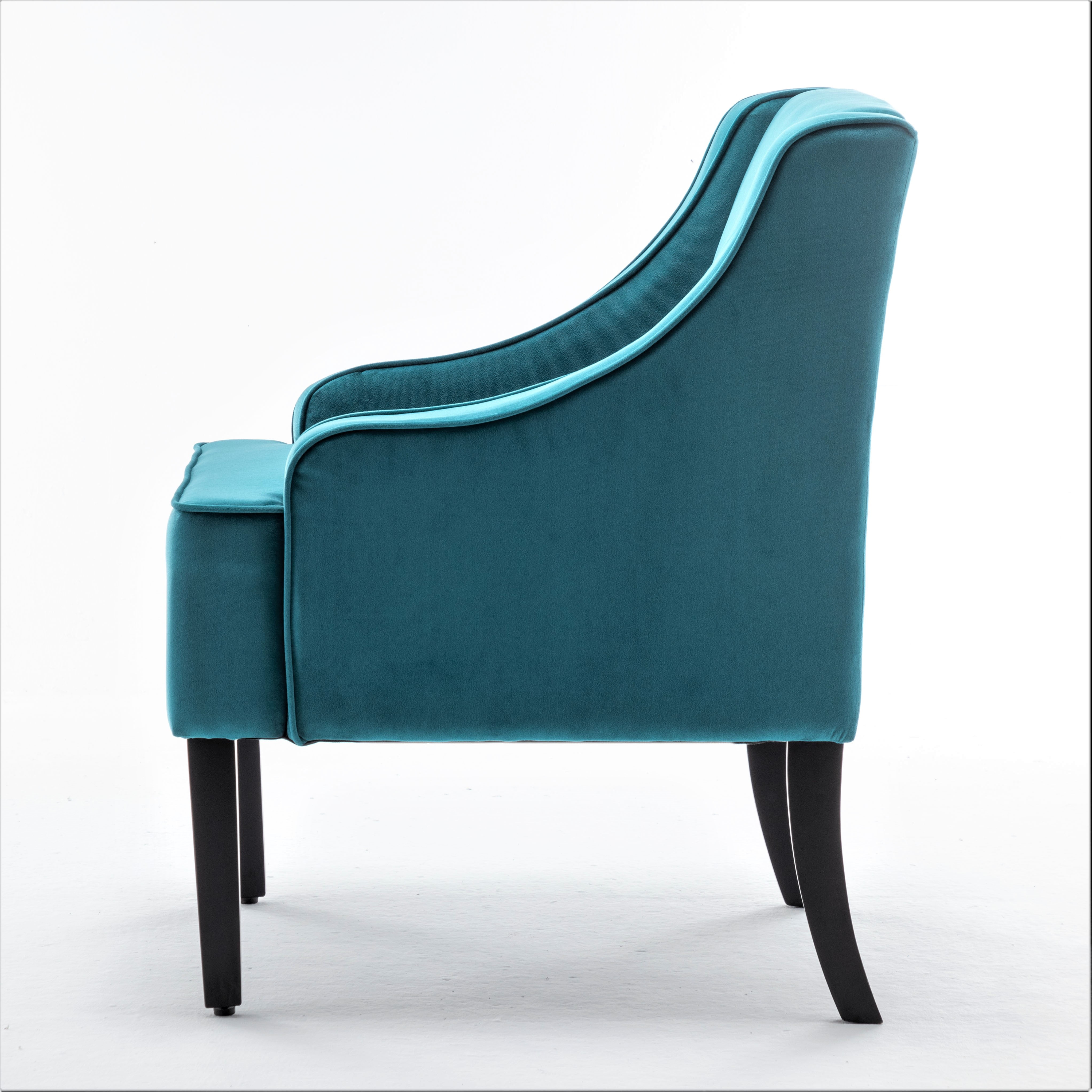 Uspridefurniture Correen 25" Wide Microfiber Accent Chair with Recessed Arms, Bluenish Green