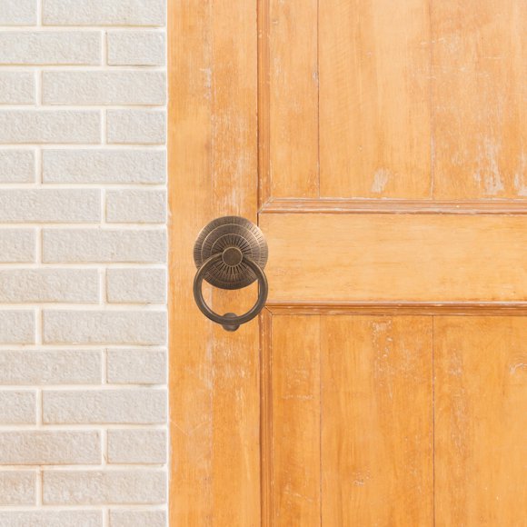 OULII 1Pack Vintage Door Hardware Brass Round for Front Door 4.3x2.8in