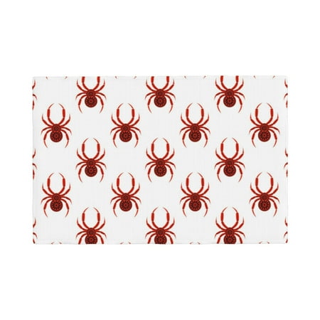 

Table Placemats Set of 4 - Spiders Insects 12x18 In Faux Linen Double Heat Resistant Place Mats Cloth Indoor/Outdoor Placemats Washable Table Mats for Dining Kitchen Party