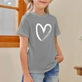 thumbnail image 4 of Inglocry Girls Short Sleeve T Shirts Kids Summer Tops Crewneck Basic Graphic Tees Cute Tops For Teens 5-14 Years Light Gray 3-4Y, 4 of 4