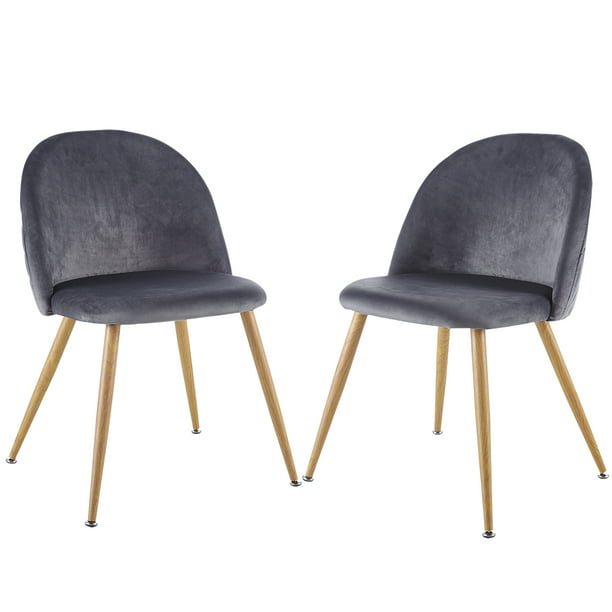 Velvet Dining Chairs Set Of 2 Mid, Grey Velvet Dining Chairs Metal Legs