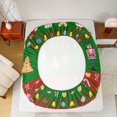 thumbnail image 4 of Manfei Royal Nutcracker Guard Queen Sheet Sets for Kids, Kawaii Santa Claus Flat Sheet, Green Christmas Queen Fitted Sheet, Luxury Bedroom Decor, 4pcs, 4 of 6