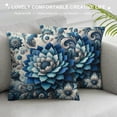 thumbnail image 3 of JEUXUS Large Blue Floral Aesthetic Decorative Plush Pillowcase (Universal 1) White, 3 of 5