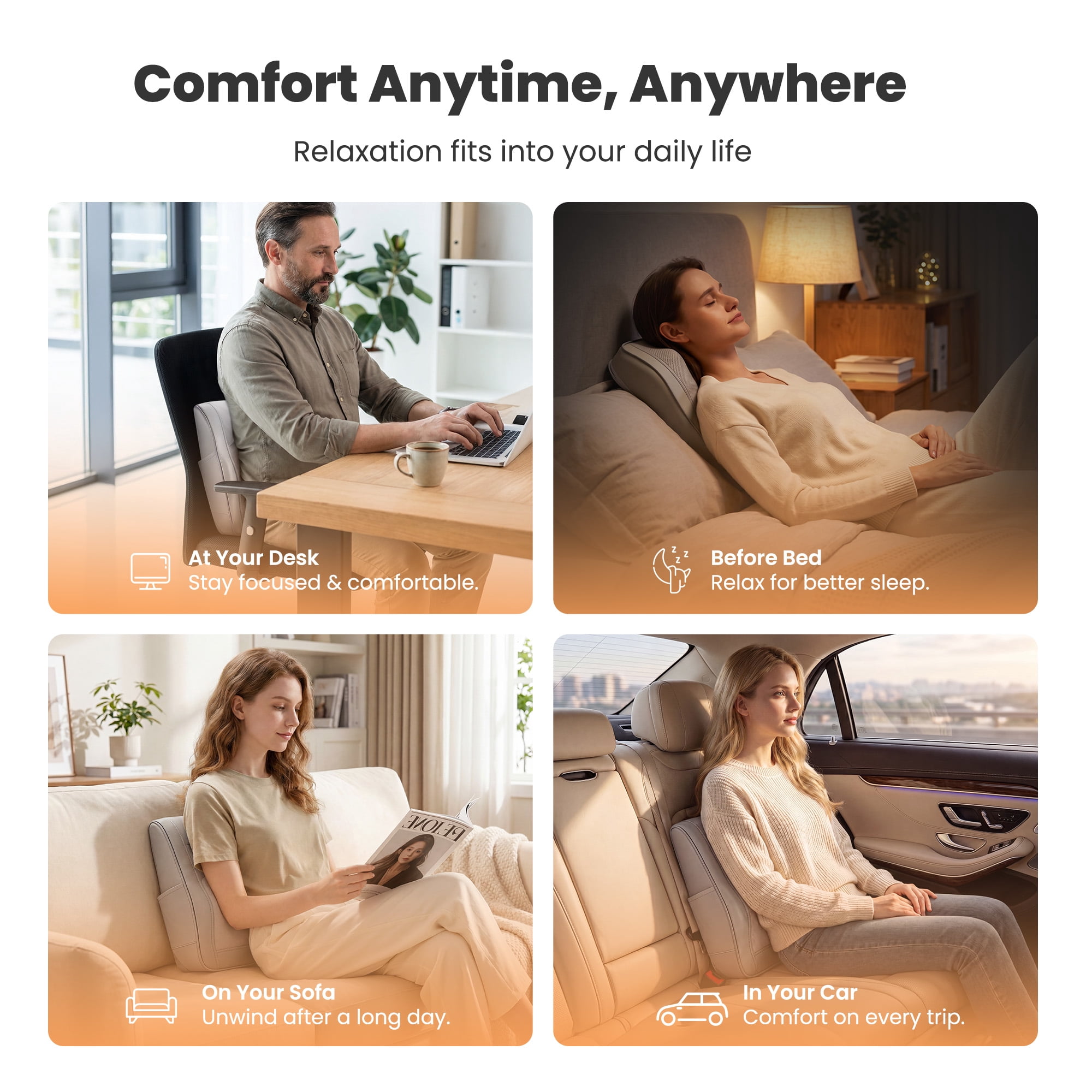 COSYSKY Neck and Back Massager with Heat, Shiatsu Deep-Kneading Massager for Chairs, Car, Gift for Women & Men