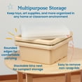 thumbnail image 4 of ECR4Kids Stackable Square Bins with Non-Snap Lids, Multipurpose Organization, Sand, 2-Pack, 4 of 9