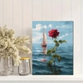thumbnail image 2 of UXIEQU Red Rose Sailboat Canvas Wall Art Print 15.75x11.81 Inches, 2 of 8