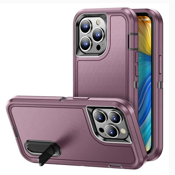 For Apple iPhone 16 Plus (6.7") Hybrid 3 Layers Hard 3in1 Shockproof with Kickstand Heavy Duty Hard TPU Rubber Anti-Drop Cover ,Xpm Phone Case [ Burgundy ]