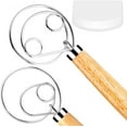thumbnail image 7 of Danish Dough Whisk - 2 Pack LARGE 13.5" Dutch Whisk with Stainless Steel Ring - Danish Whisk for Bread, Pastry or Pizza Dough - Baking Tool Alternative to a Blender, Mixer or Hook, 7 of 7