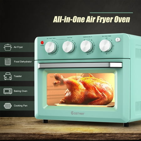 Costway - Air Fryer Toaster Oven 19 QT Dehydrate Convection Ovens w/ 5 Accessories - Mint green