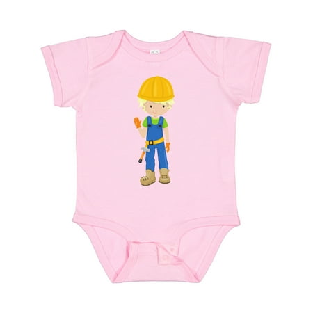 

Inktastic Construction Worker Blond Hair Cute Boy Hammer Gift Baby Boy Bodysuit