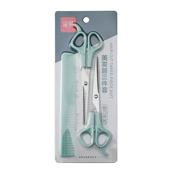 Hair Cutting Scissors, Thinning Scissors, Professional Salon Hair Trimming Tool for Men Women Kids Pets, Ergonomic Comfortable Handle, Durable Stainless Steel Blades, Blue and Green Colors