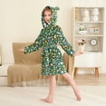 thumbnail image 2 of FORMRS Niños Bathrobe Unisex Hooded Robe Soft Plush Pajamas Sleepwear, Size 2-3T, Flourish Flowers Pattern, 2 of 7