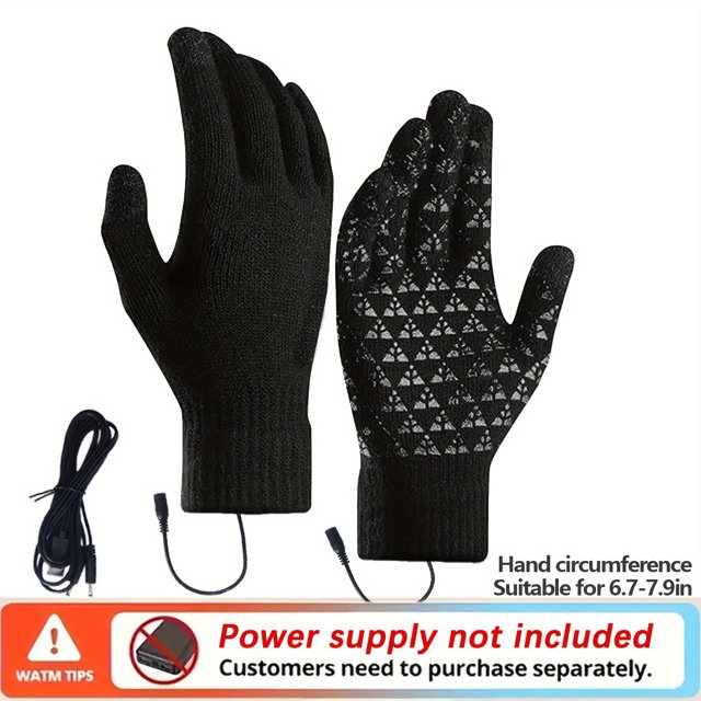 PEACNNG USB Heated Hand Warmers Touchscreen Compatible Dual-Sided Heating Elastic Cuffs Thickened Anti-Slip Design Wear-Resistant Power-Free Operation Unisex