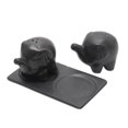thumbnail image 4 of NOVICA Ceramic salt and pepper set, 'Eager Elephants in Black', 4 of 6