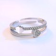thumbnail image 3 of une Bague Femme Diamant Blanc (cuivre Blanc Plaqu Platine), Ouverture Rglable, 3 of 5