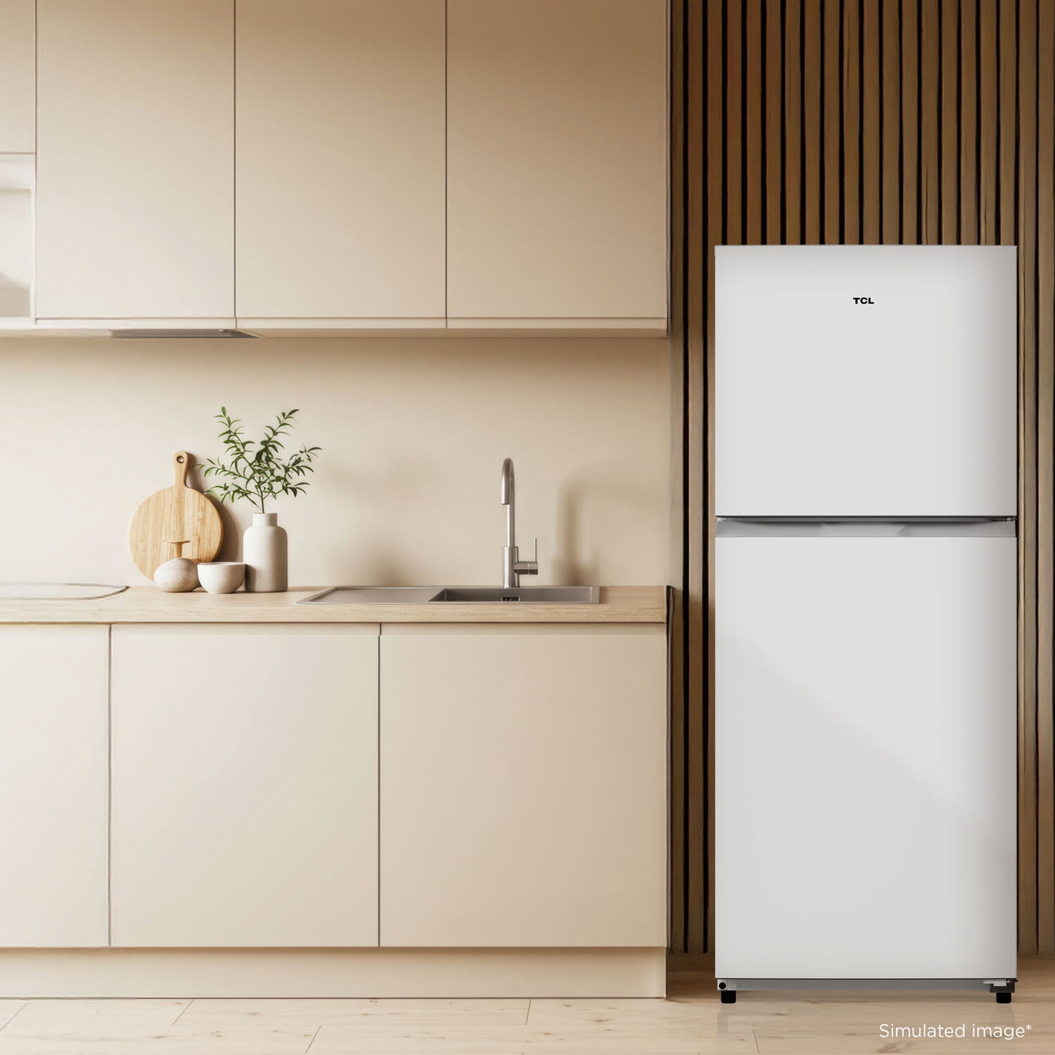 TCL White Two-Door Counter-Depth Refrigerator with Freezer for Home, Kitchen & Garage, 11.6 Cu. Ft.